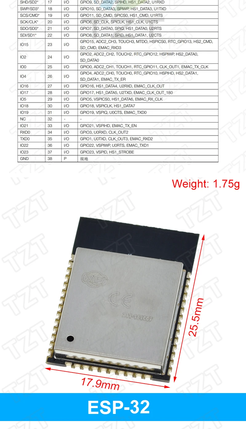 ESP8266 ESP-01 ESP-01S ESP-07 ESP-12E ESP-12F ESP-32 ESP-32S Serielles WLAN-Modul Drahtloser Transceiver 2,4G für Arduino – Detail 26