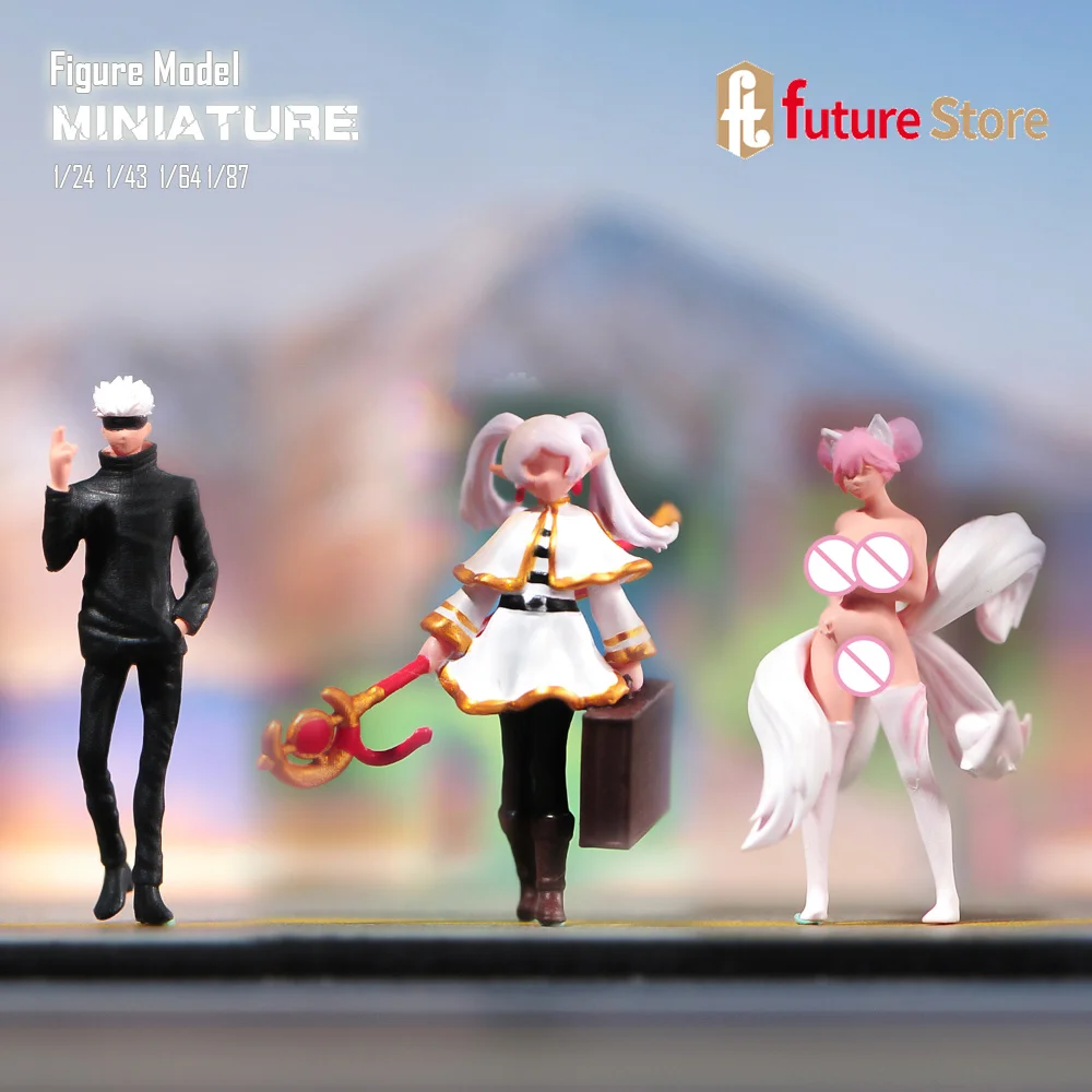 

Resin 3D Print 1/87 1/64 1/43 1/24 Anime Boys Elf Fox Girls Miniature Figure Mini Doll Model Creative Scene Props Decoration Toy