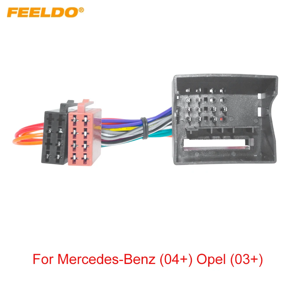 

FEELDO Car CD Radio Audio ISO Wiring Harness Adapter for Mercedes-Benz (04+) Opel (03+) Auto ISO Head Units Wire Cable