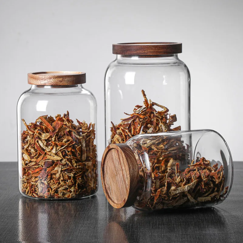 Storage Jars Glass Sealed Jars Bottles Tea Herbs Dried Fruit