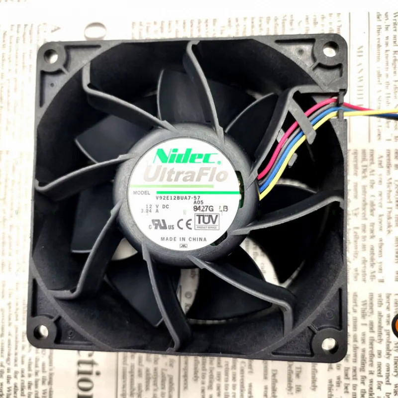 H  1 pcs Nidec V92E12BUA7-57 9038 12V 3.24A high air volume violent cooling fan