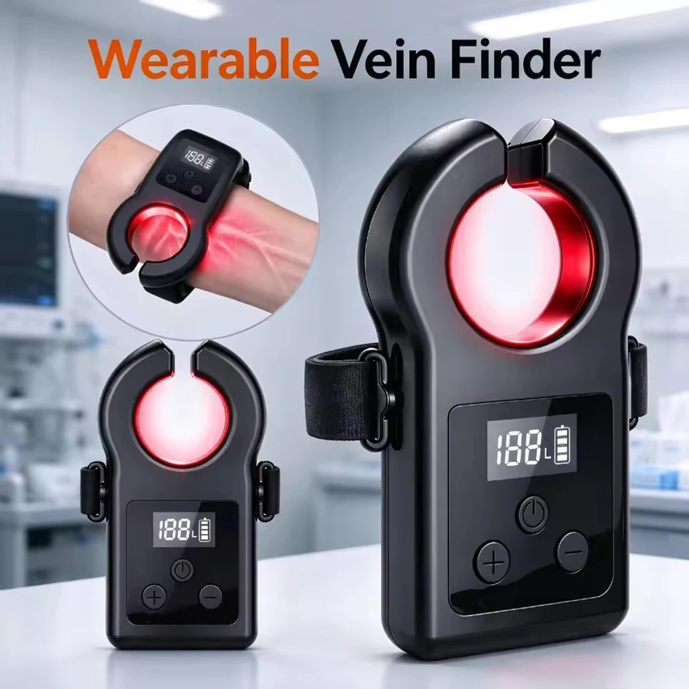 Medical Vein Detector With Arm-Strap - LED Infrared Vein Scanner, Handheld Blood Vessel Locator, USB Powered