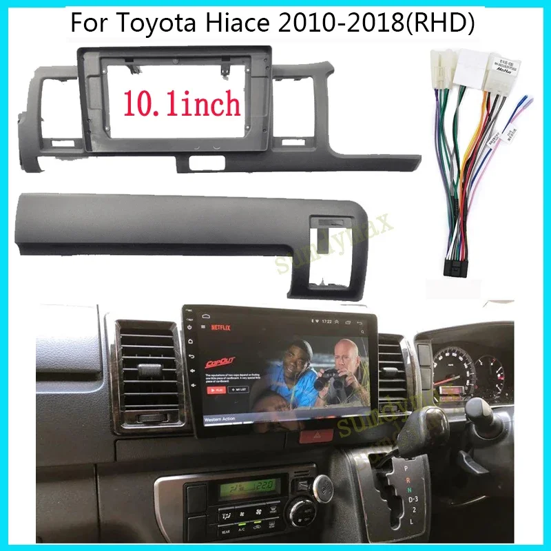 10.1inch Car Video Fascia For Toyota Hiace Quantum Ventury H200 RHD 2004-2018 Android Radio Dashboard Kit Face Plate Fascia