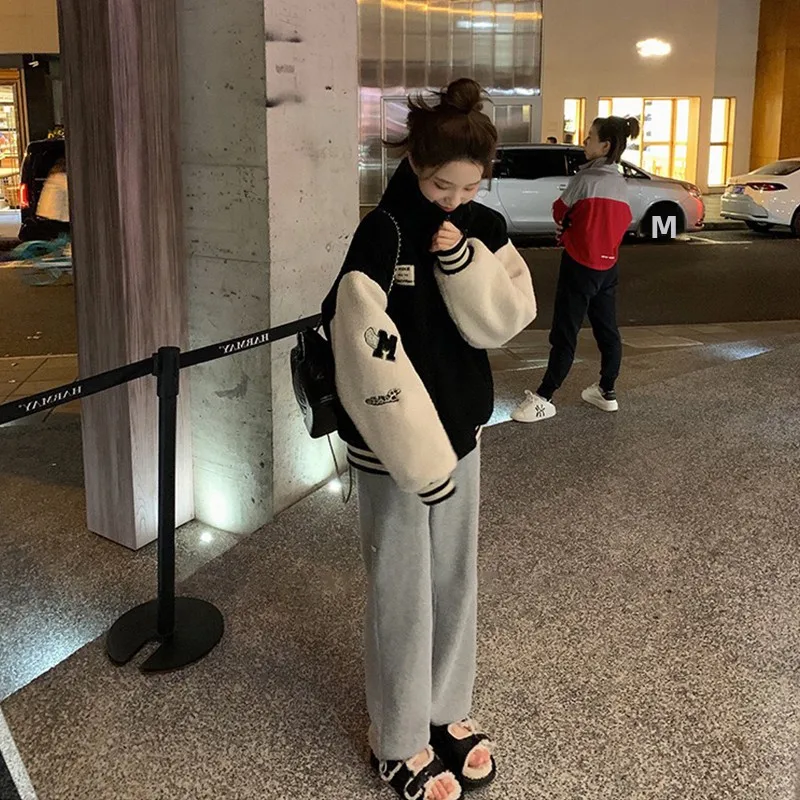 Jaet d'hiver en velours d'agneau pour filles, doublé Bla Fce, grand haut pour enfants et adolescents de 2 à 3 ans, vêtements d'extérieur pour filles