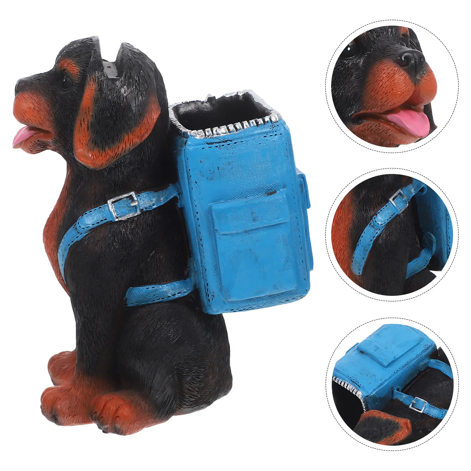 2-in-1 Dog Eyeglass Holder and Pen Stand Resin Glasses Organizer Desktop Display Rack Cute Animal Eyeglass Stand Home Office