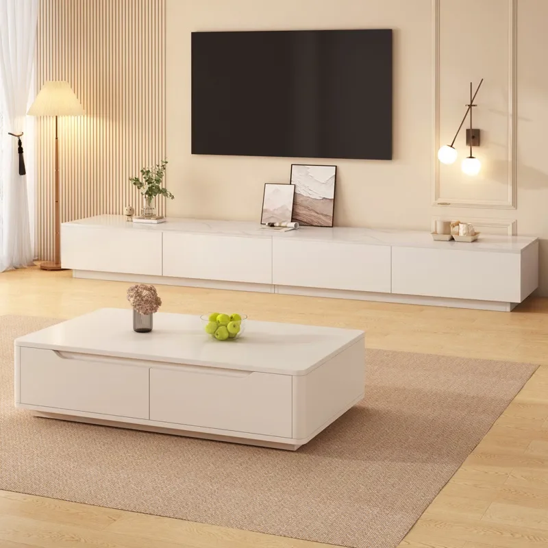 for Modern Simple TV Cabinet Living Room Household Small Apartment New Floor Storage Integrated Coffee Table TV Stand