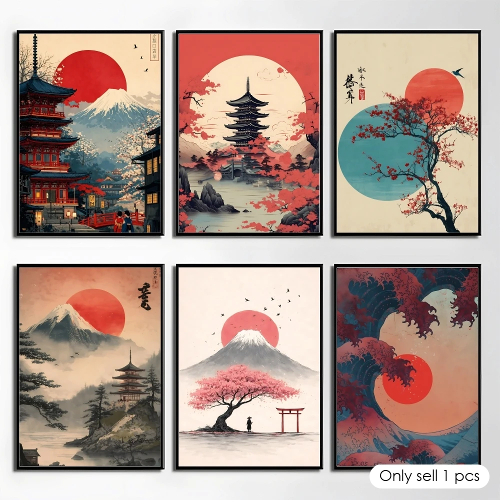 Japanese Painting Painting Calligraphy Abstract Canvas Wall Art Print-Home Decor Poster&Living Room Bedroom&Gift