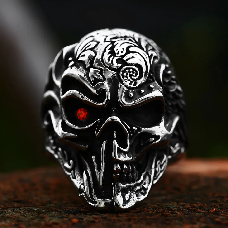 BEIER New Design Stainless Steel Skull Ring Cool Biker Jewelry Movie Fashion Punk High Quality Jewelry Wholesale Gift