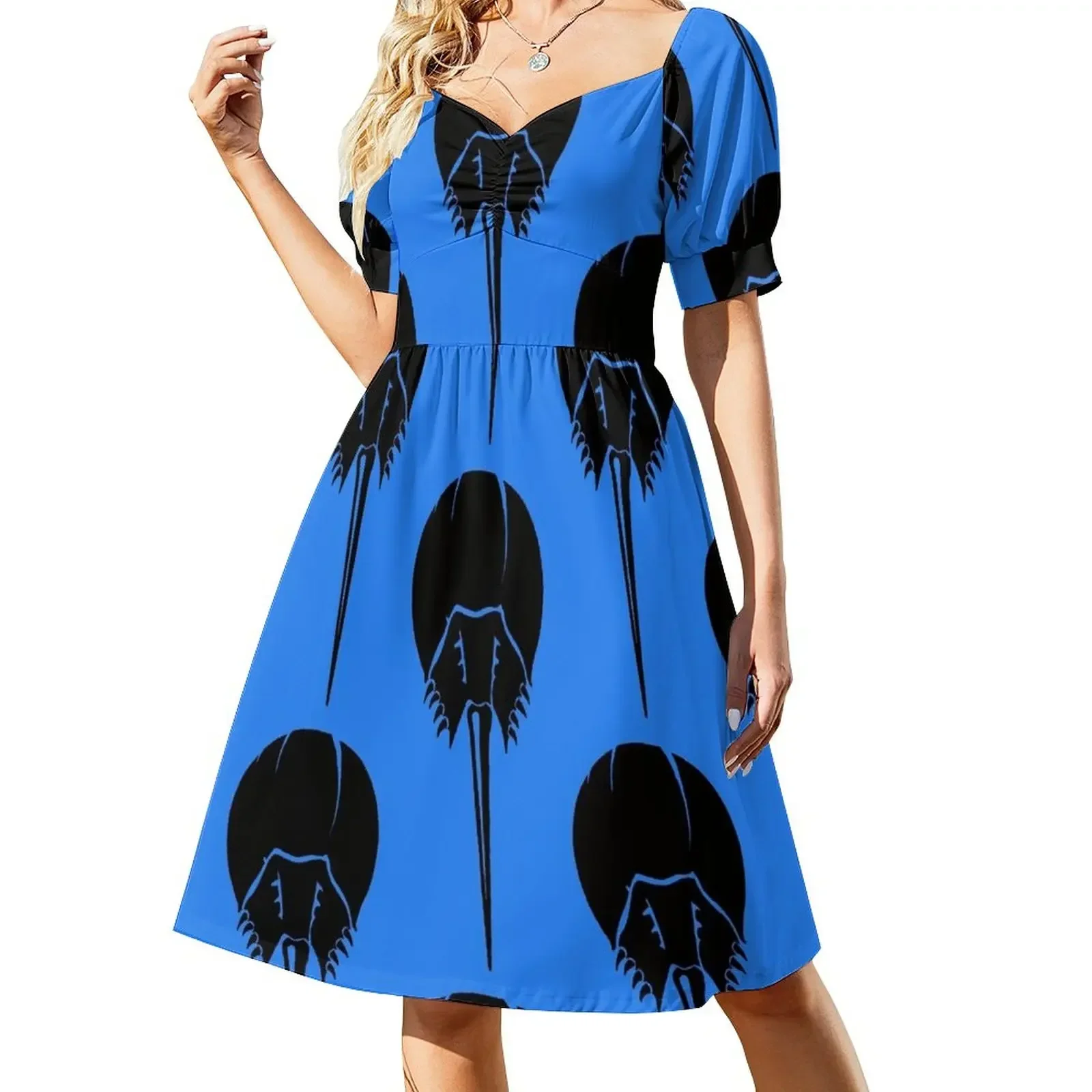 

HORSESHOE CRAB SILHOUETTE Short-Sleeved Dress dresses for women 2025 birthday dresses for women Dress
