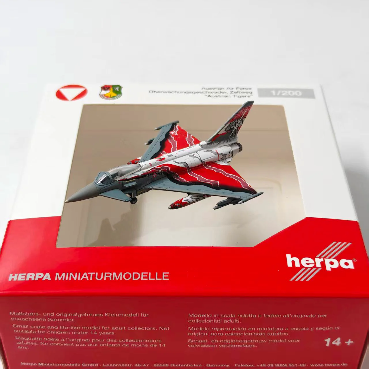 Diecast Herpa 1:200 Scale Typhoon Fighter 573436 Alloy Aircraft Model