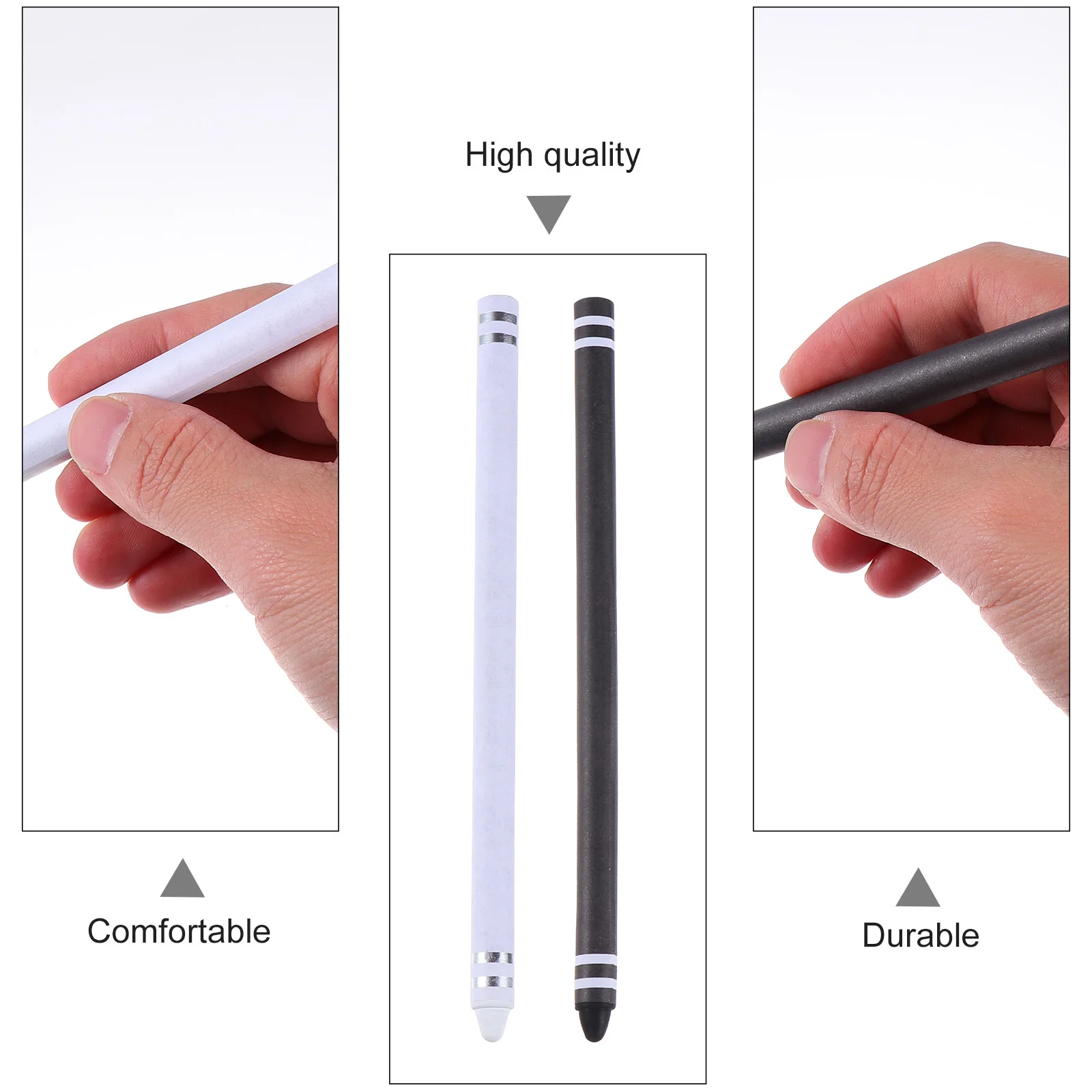 قطعتان من قلم الكمبيوتر اللوحي المتين بتصميم قرصي يقلل من بصمات الأصابع والكتابة الصامتة المتوافقة مع جميع شاشات اللمس وقلم الكمبيوتر اللوحي #5