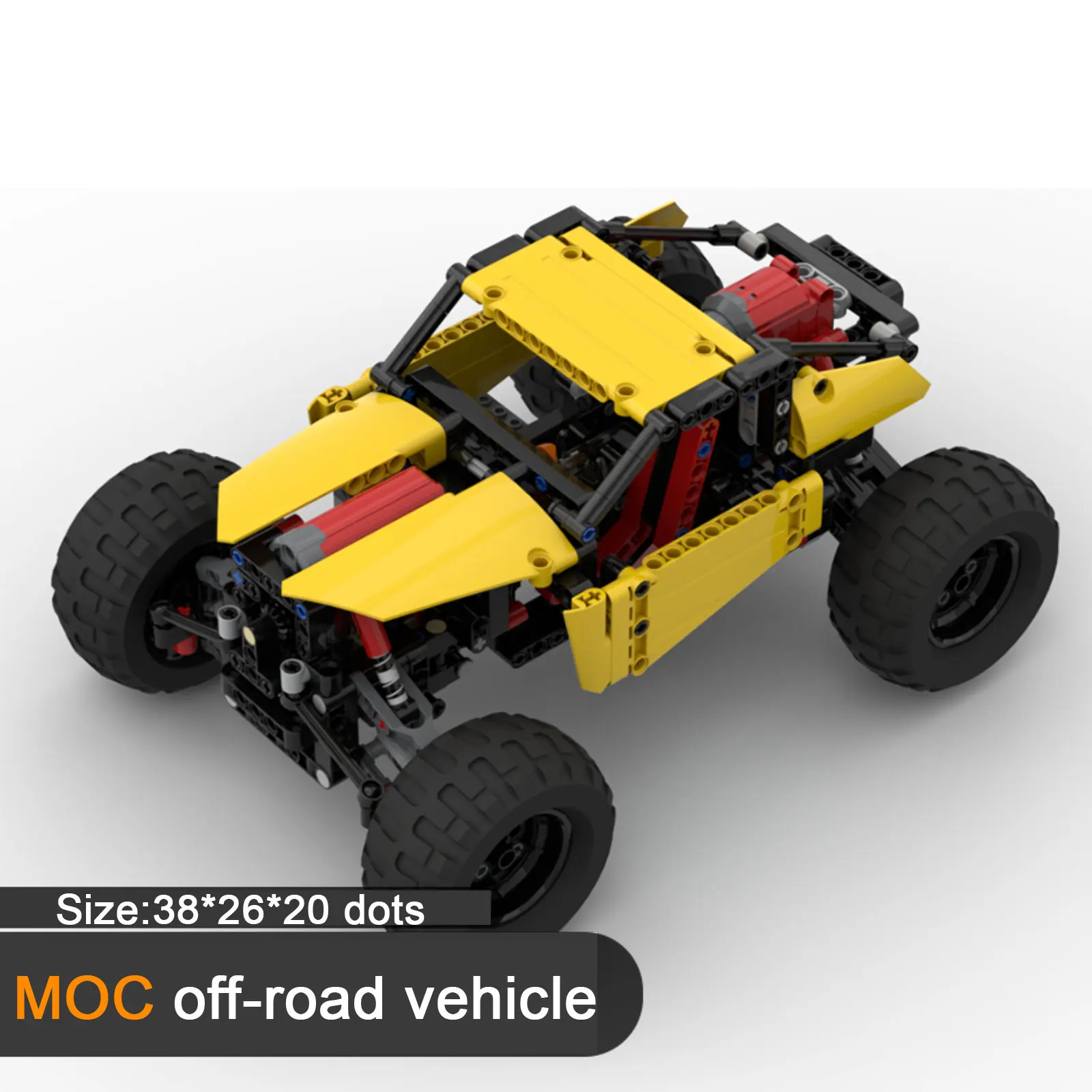 Kit de modelo de veículo off-road 4wd com suspensão independente, tijolos técnicos de controle remoto, brinquedo de esteira mecânica de alta tecnologia