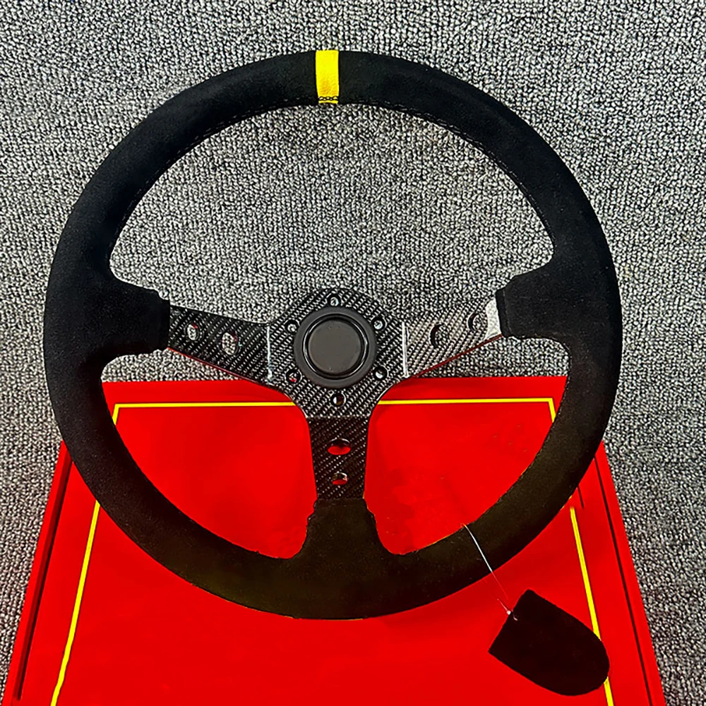

Universal 14 Inch Large Concave Steering Wheel Car Accessories Carbon Fiber Large Concave Sports Racing Steering Wheel