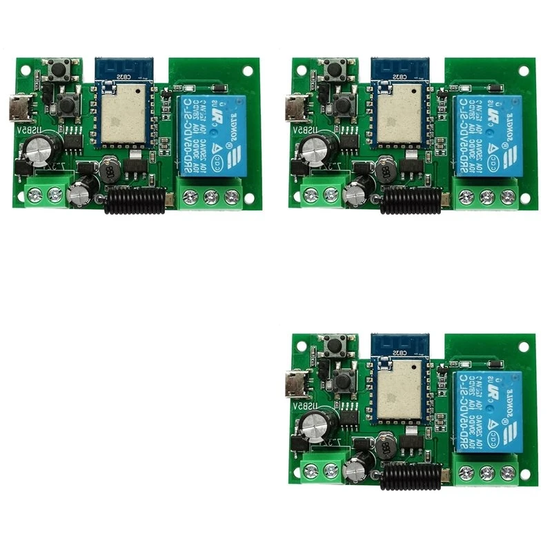 T24C 3X Tuya WIFI Smart Switch Controller Gate Garage Door Opener 1CH 7-32V Timerinching Self-Locking Relay Module