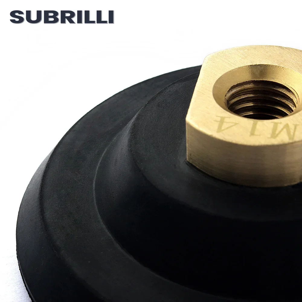 Subrilli 4 "almofada de borracha do apoio 98mm que lixam a ferramenta de volta acima do diamante da almofada para a almofada de lustro do mármore do granito do polidor m14 5/8-11 da linha