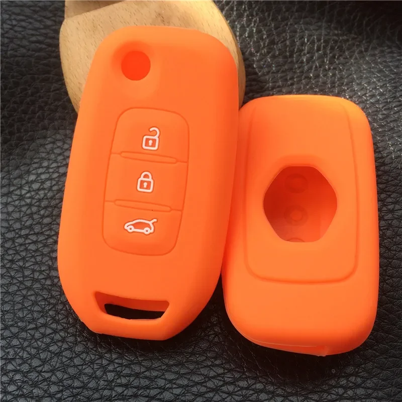 Silicone Car Key Car Case Cover for Renault Kadjar 3 Button Floding Key Case Cover Shell