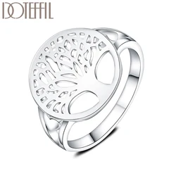 Tree Round Ring For Woman Silver Color Fashion Wedding Engagement Party Gift Charm Jewelry