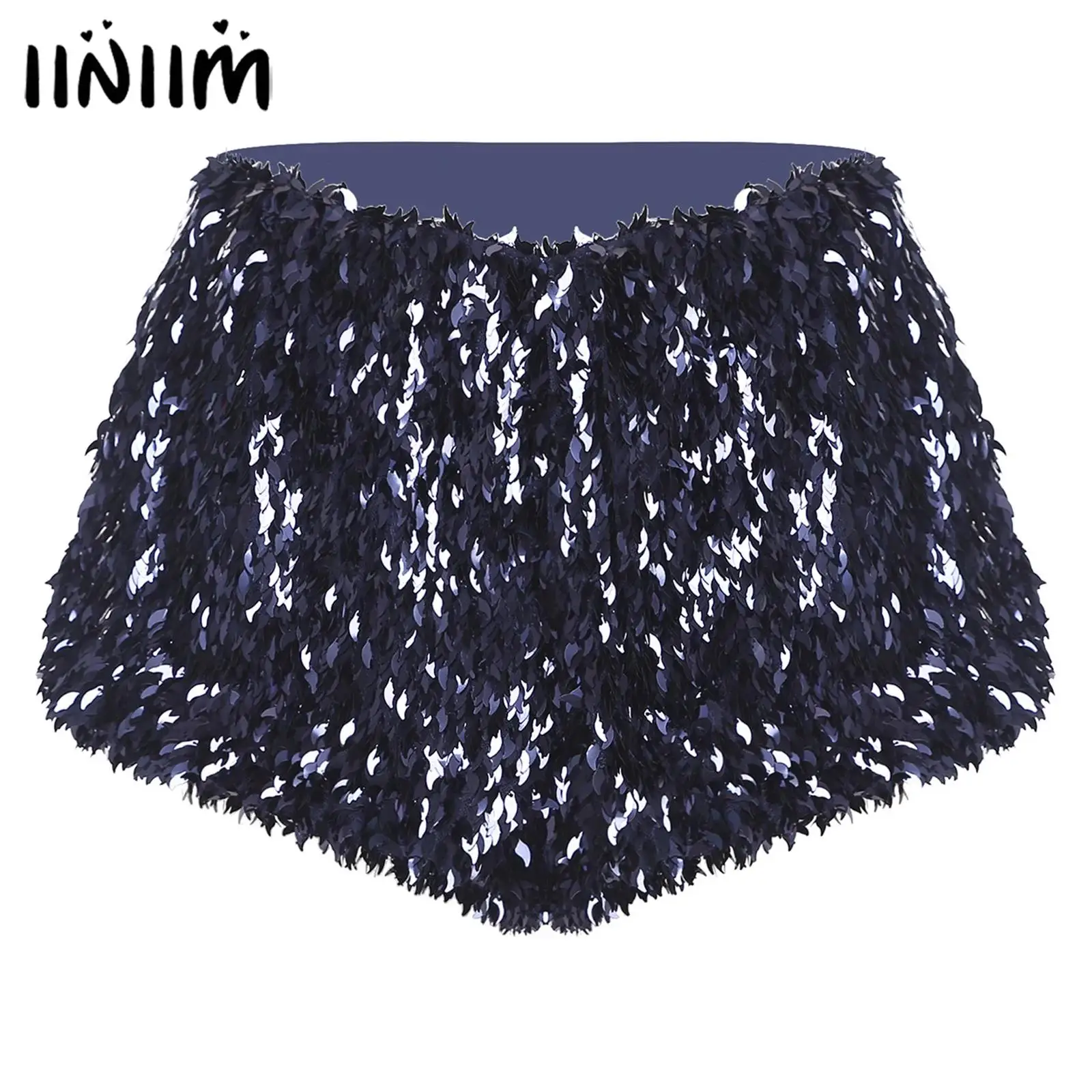 

Женские блестящие шорты-боди с пайетками, мягкая подкладка, полностью расшитые пайетками, эластичные, с высокой талией, для рейвов и танцев на пилоне