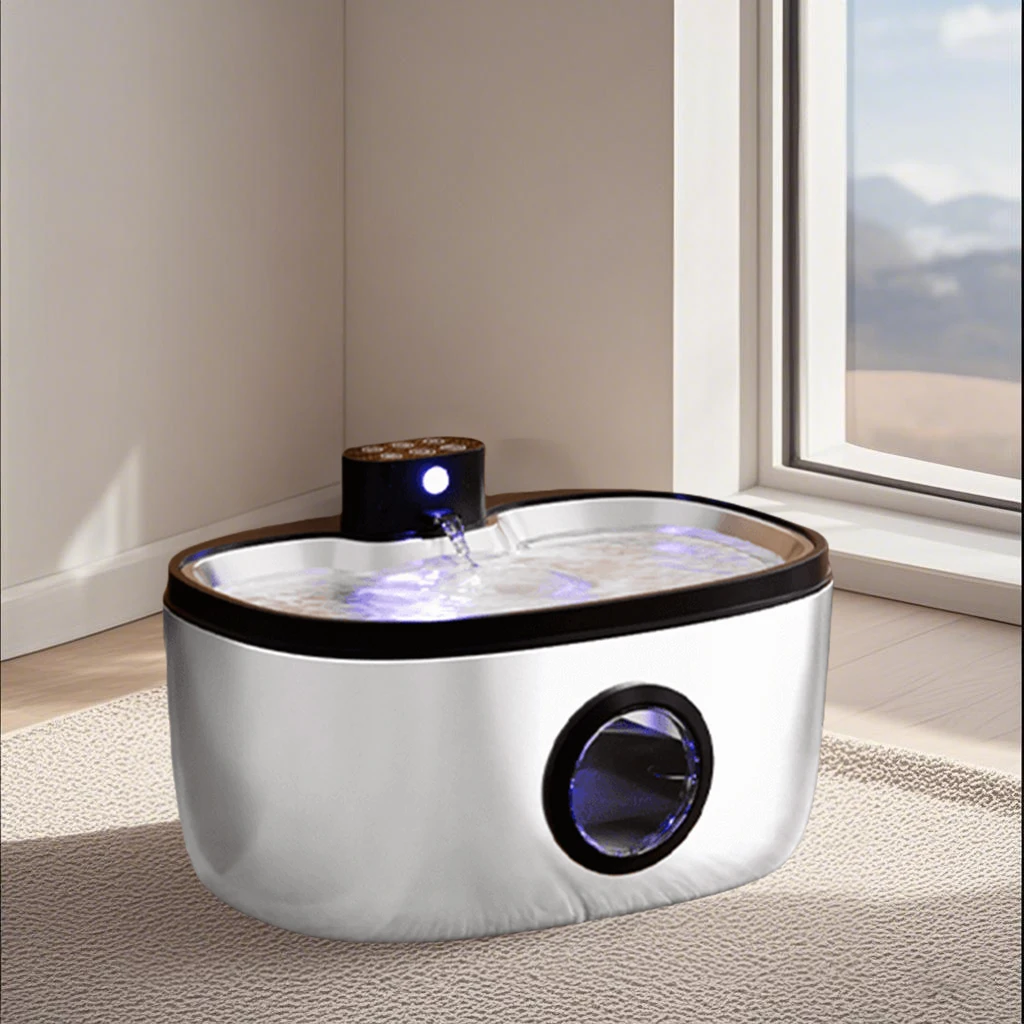 

5L Rechargeable Automatic Stainless Steel Dogs Water Fountain 4000mAh Wireless Pet Drinker Battery Sensor Dispenser