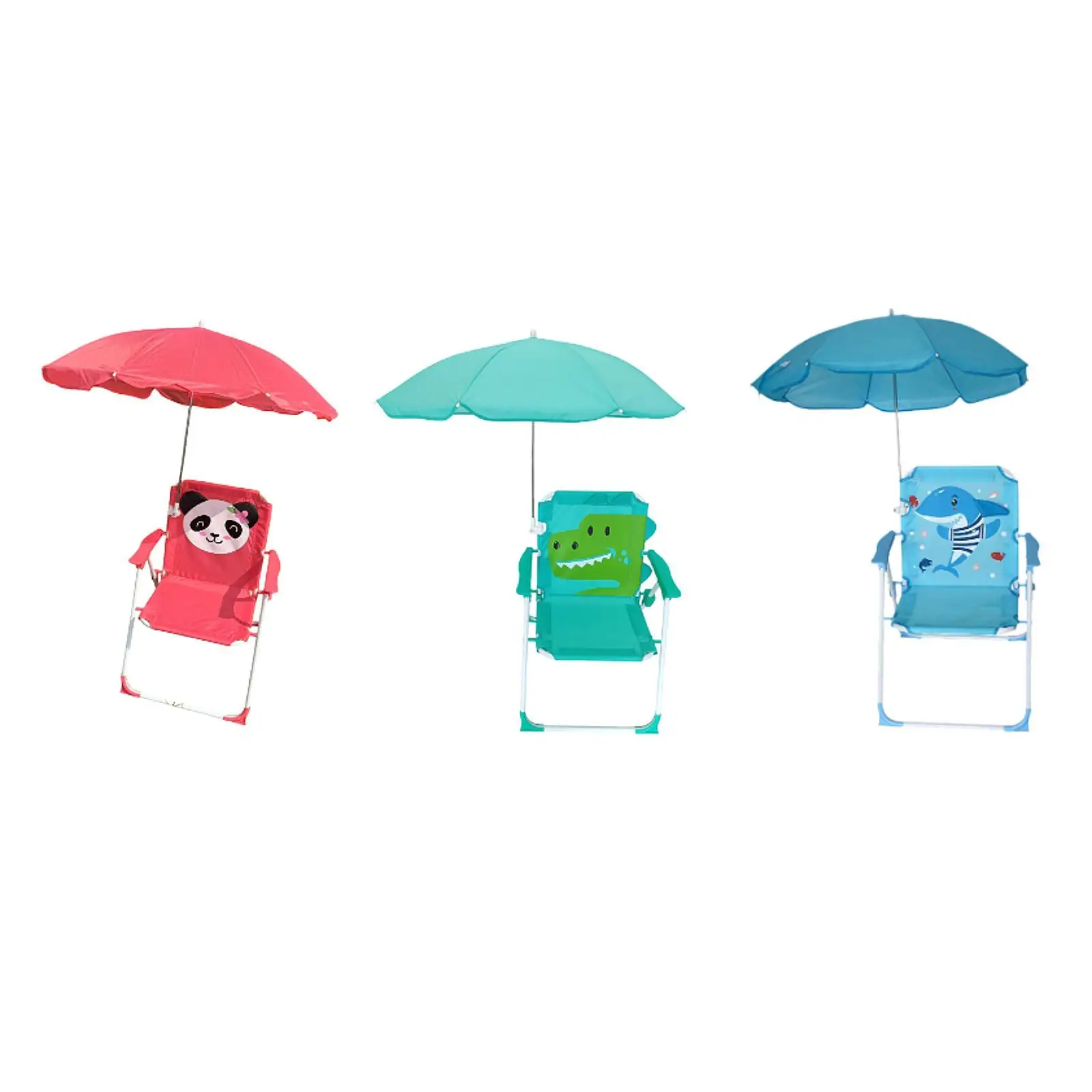 Kids Beach Chairs with Umbrella Foldable Sturdy Steel Frame Camping Chair for Lawn Backyard Outdoor Activity Kids Newborn Gifts