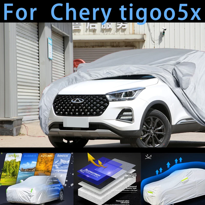 

For Chery tigoo5x Outdoor Protection Full Car Covers Snow Cover Sunshade Waterproof Dustproof Exterior Car cover protection