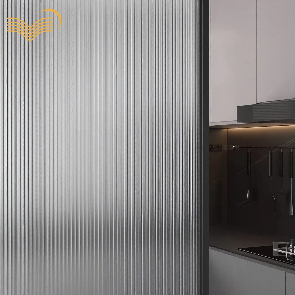 Minimalist Vertical Reeded Frosted Static Cling Window Film Anti-peep Waterproof PVC Glass Sticker Privacy Decor For Bathroom