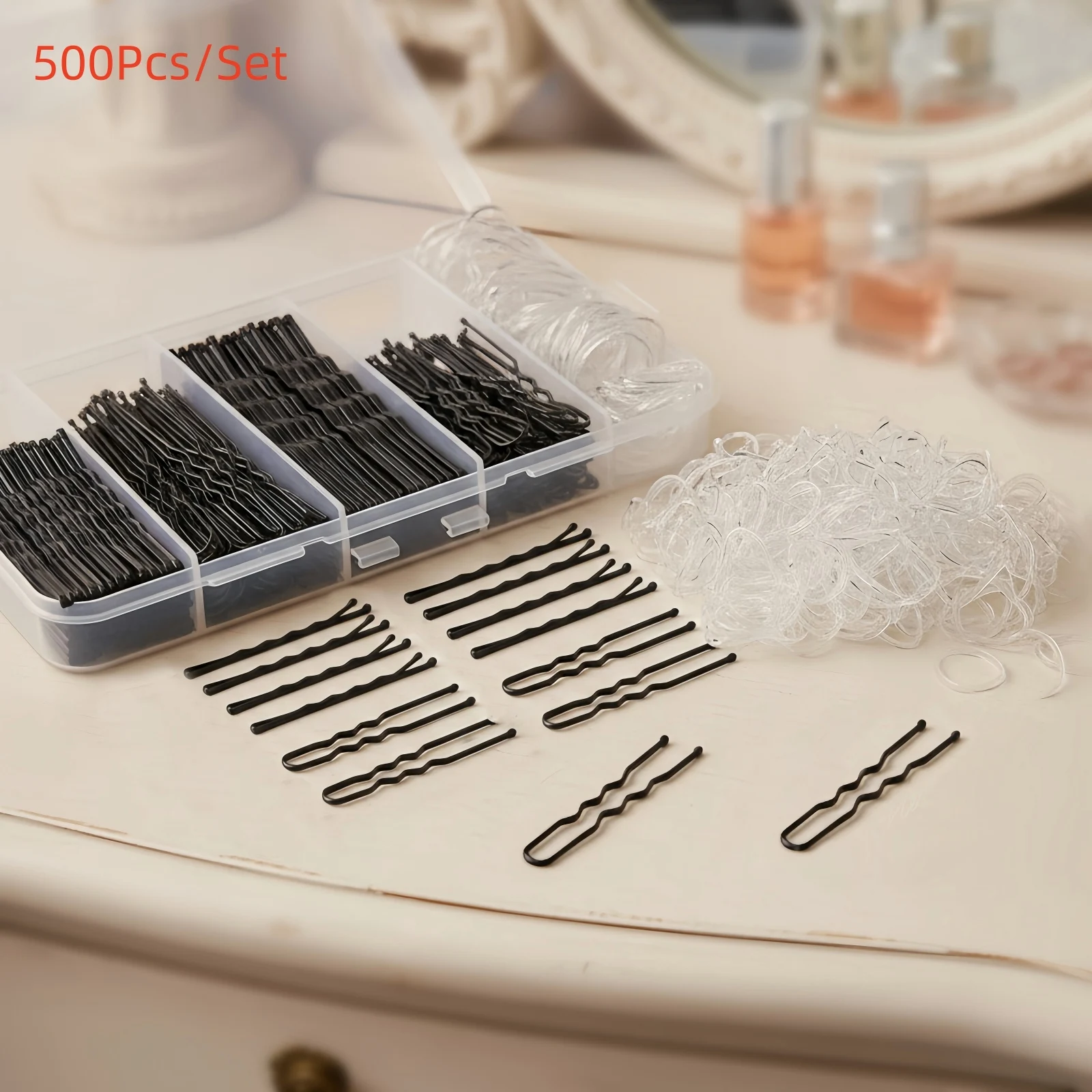 300 Stück Bobby Pins Haarnadeln Kit 100 Haarnadeln für Frauen 100 Bobby Pins 100 Haarbänder Haarnadeln für Mädchen Brötchen Haarschmuck – Detail 11