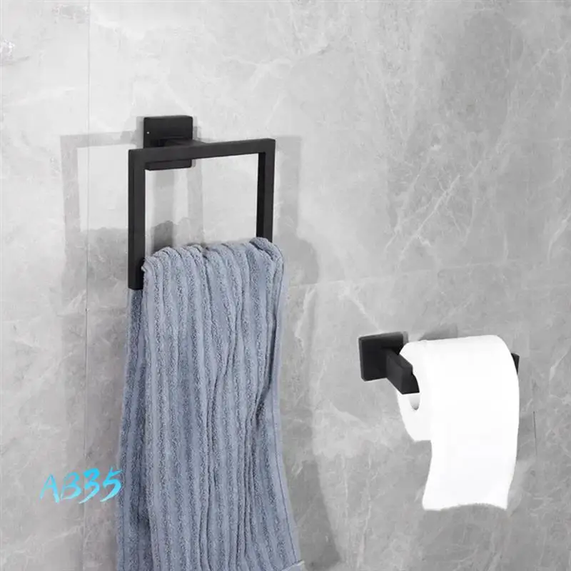 

AB35-Stainless Steel Square Towel Ring Bathroom Rack Towel Rack Hook Bathroom Hardware Storage Accessories 16X13mm