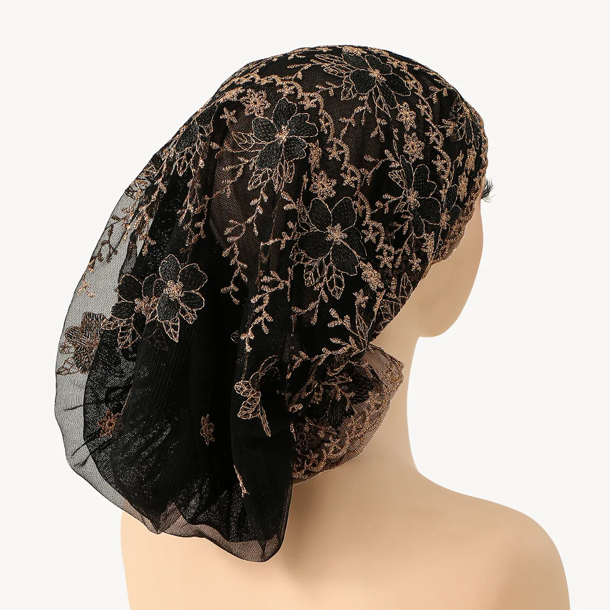 Atmungsaktive Stickerei Spitze Turban Kappe Muslimische Frauen Kopf Abdeckung Kopftuch Hut Islamische Kopfbedeckung Motorhaube Weibliche Kopf Wraps Turbante