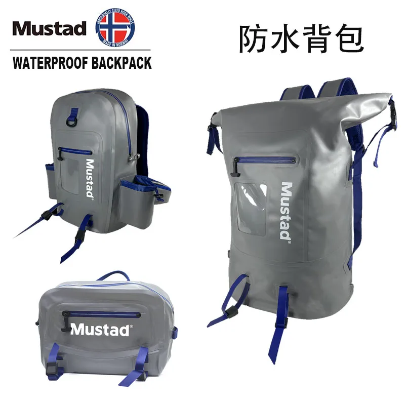 MUSTAD Mochila impermeable enrollable para pesca deportiva