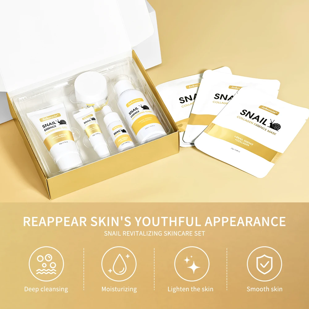 Snail Revitalizing Skincare Sst Promote Collagen Balance Oily Skin Moisturize Dry Skin Combat Aging Boost Radiance Face Care Set