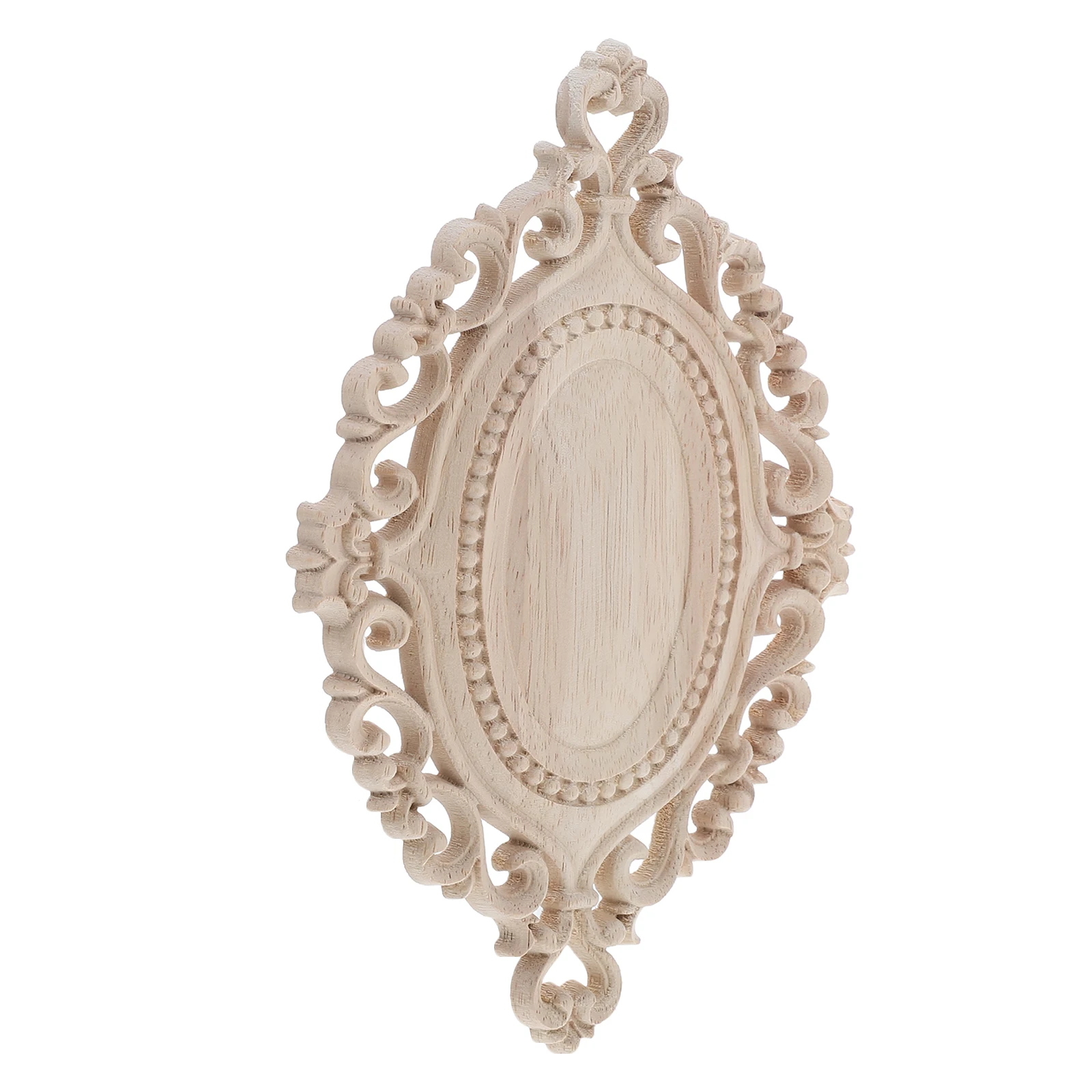

Wood Appliques Carving Decorative Craft Oval Shape European Style Furniture Door Window Trim Decal Embellishment Vintage