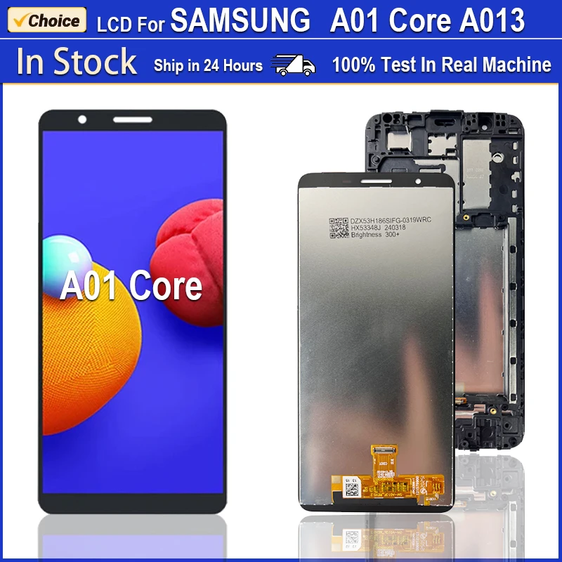 5,3 "para Samsung A01 Core LCD A013 A013F pantalla LCD MONTAJE DE digitalizador con pantalla táctil para Galaxy A01 Core A013 herramienta de marco de pantalla