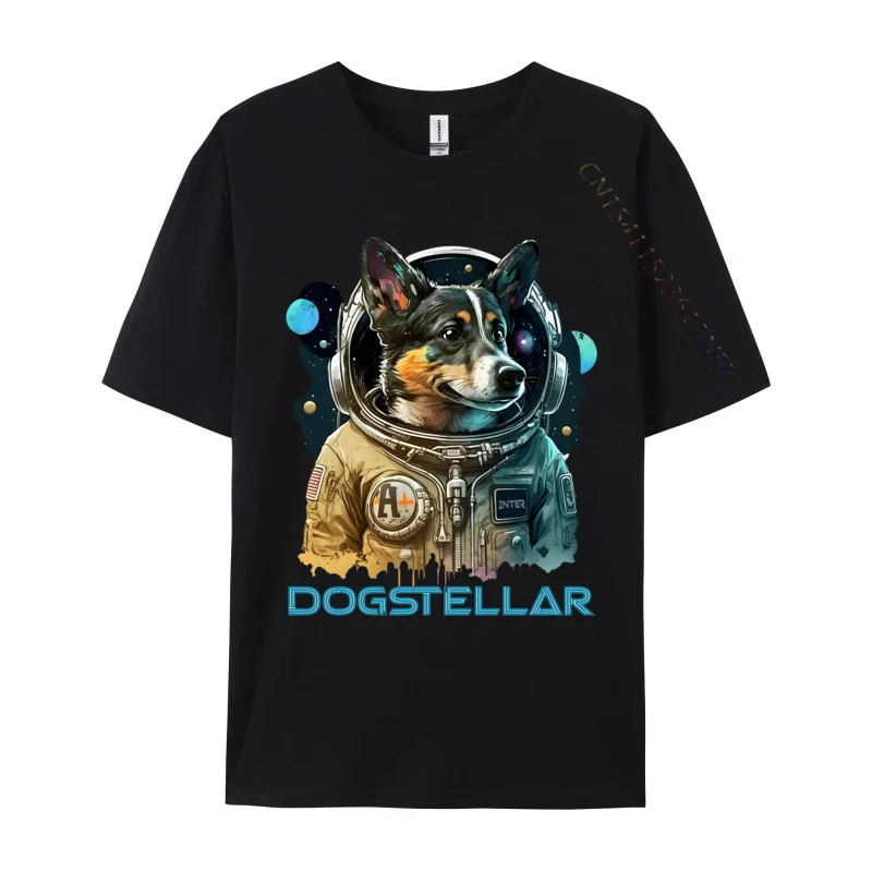 

Dogstellar Dog Astronaut T-shirt Casual Tops Tees Brand New Cotton Tops Shirts Male T-Shirt Free Shippping Clothes