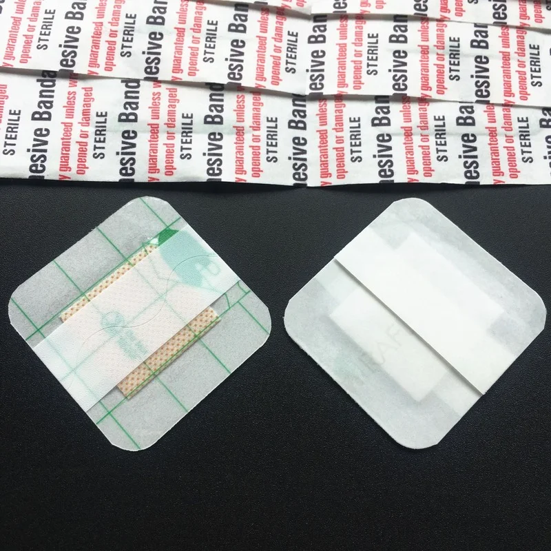 50pcs/set Transparent Tape PU Wound Dressing Band Aid Bandage Outdoor 38*38mm Wound First Aid Skin Care Hemostatic Patch