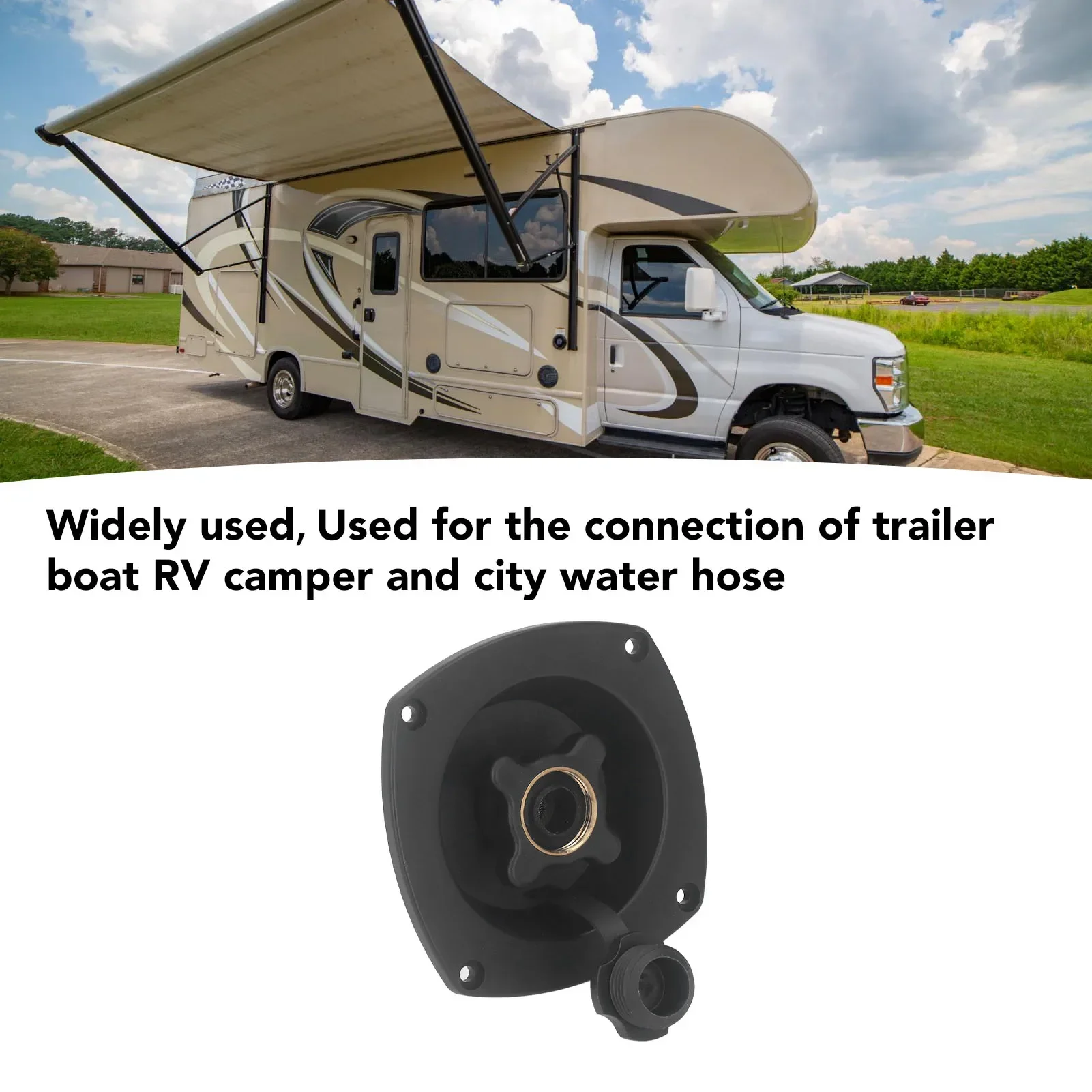 Water Inlet Water Entry ABS Wall Mount Pressure Regulated with Quick Connector For RV Trailer Camper Boat