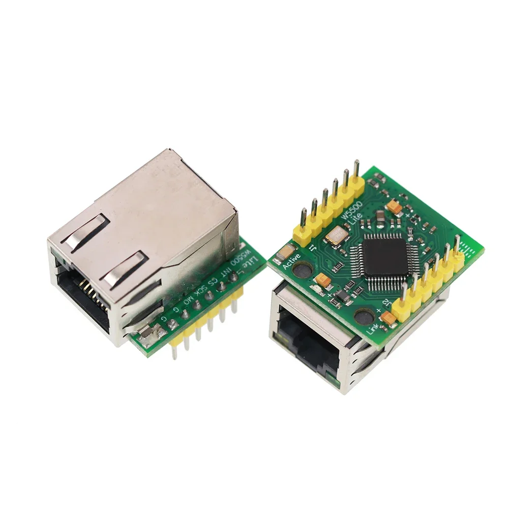 Ethernet Module 3.3V SPI Module 2*single -row Pin 200mA Green Board Module W5500 28.5 * 23 * 24 Mm Ardu Project