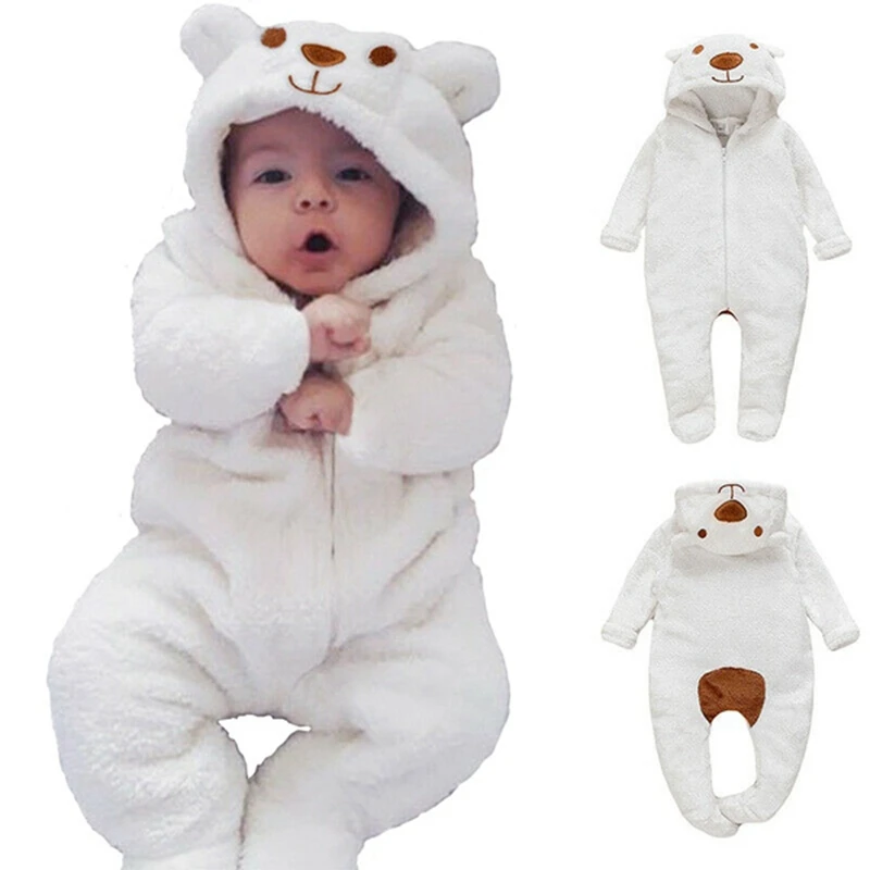 

Newborn Baby Boy Girl Kids Bear Hooded Romper Jumpsuit Bodysuit Clothes Outfits Long Sleeve Playsuit Toddler One Piece Outfit