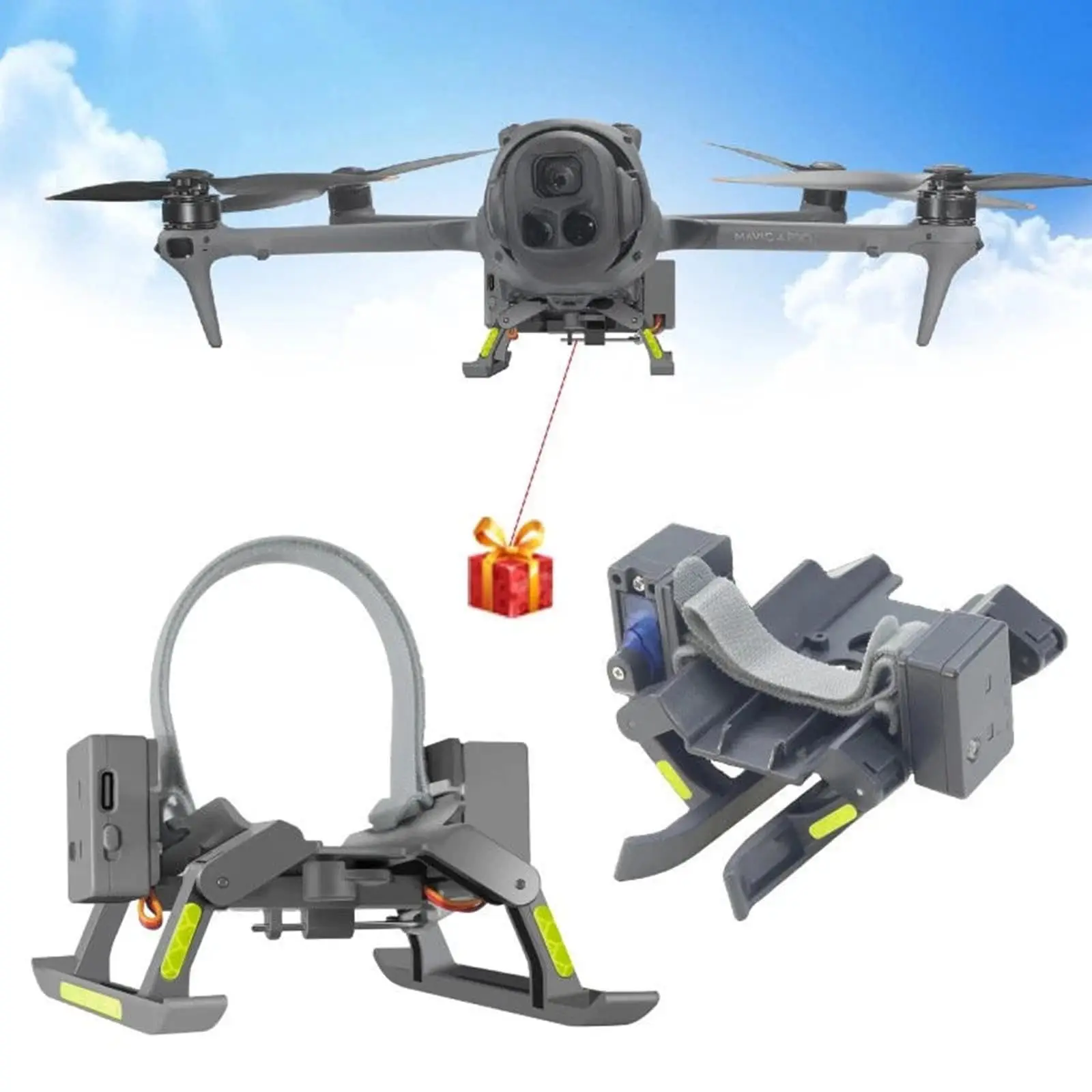 drone-airdrop-systeme-lanceur-pour-dji-mavic-4-pro-pliable-lanceur-d'anneau-de-mariage-appat-de-peche-sauvetage-de-vie-envoyer-un-outil-de-livraison-de-cadeau