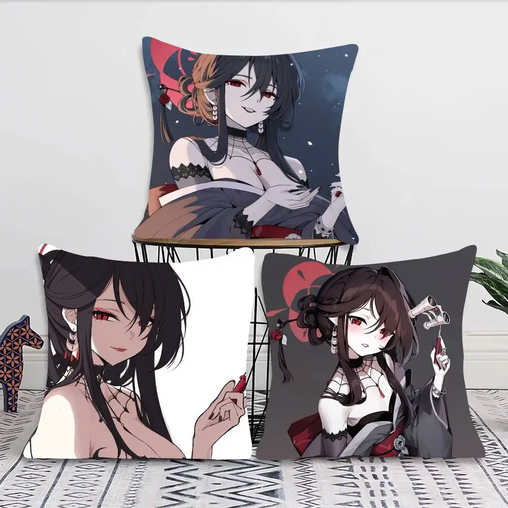 Kokuriko Anime Game B-Blue Archive Pillow Case Fashion Square Pillowcase Bedroom Sofa Room Ins Decoration Leisure
