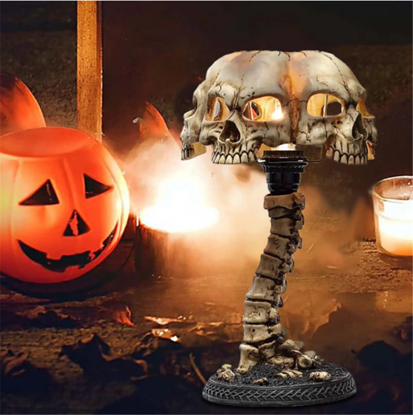 Halloween Skull Decoration Table Lamp Festive Atmosphere Children's Room Living Room Bedroom Interior Creative Desktop Ornaments