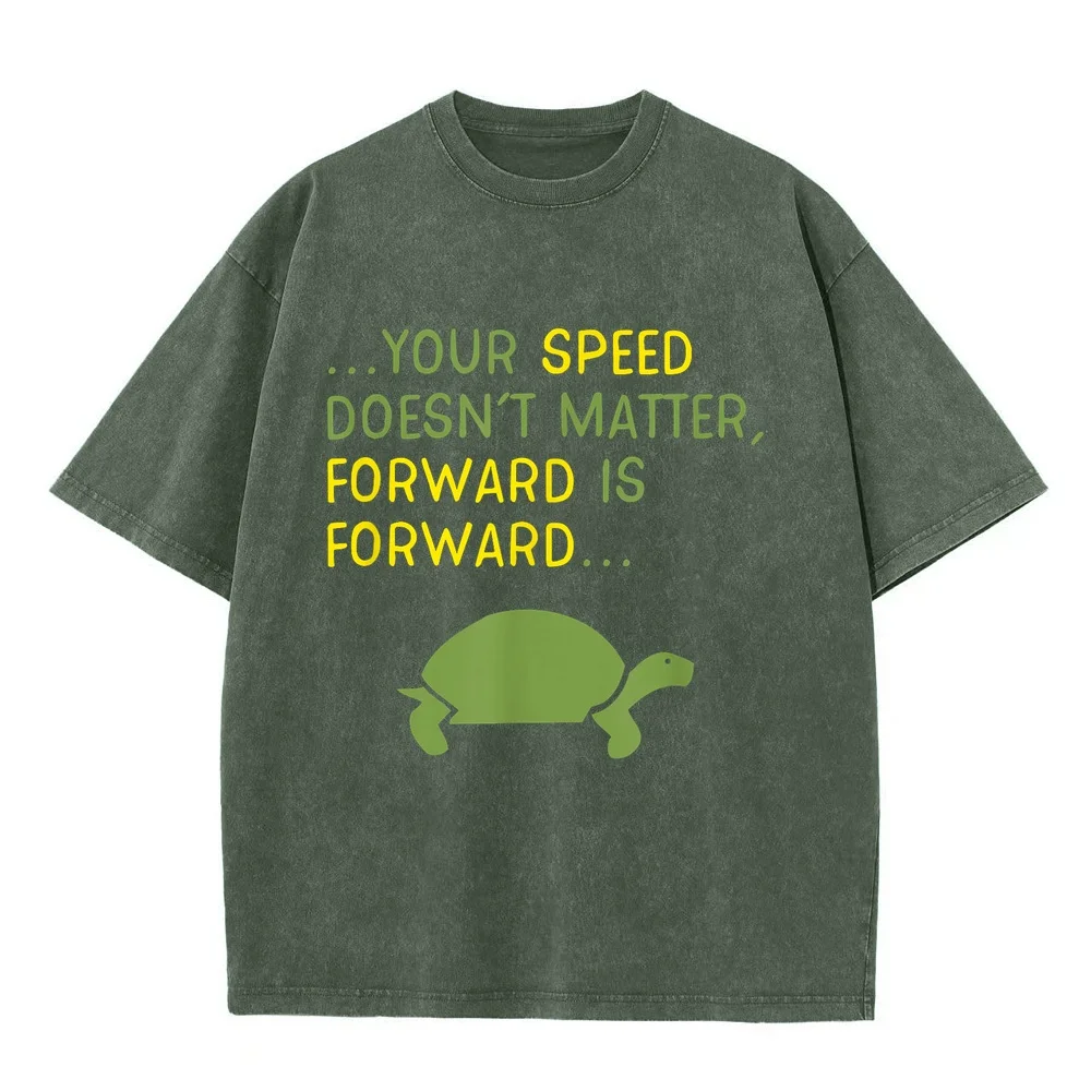 Big Size T Shirts For Man Keep Moving Forward Turtle Positive Motivational Message T-Shirt Personnalisé Casual Funny Tee Shirt