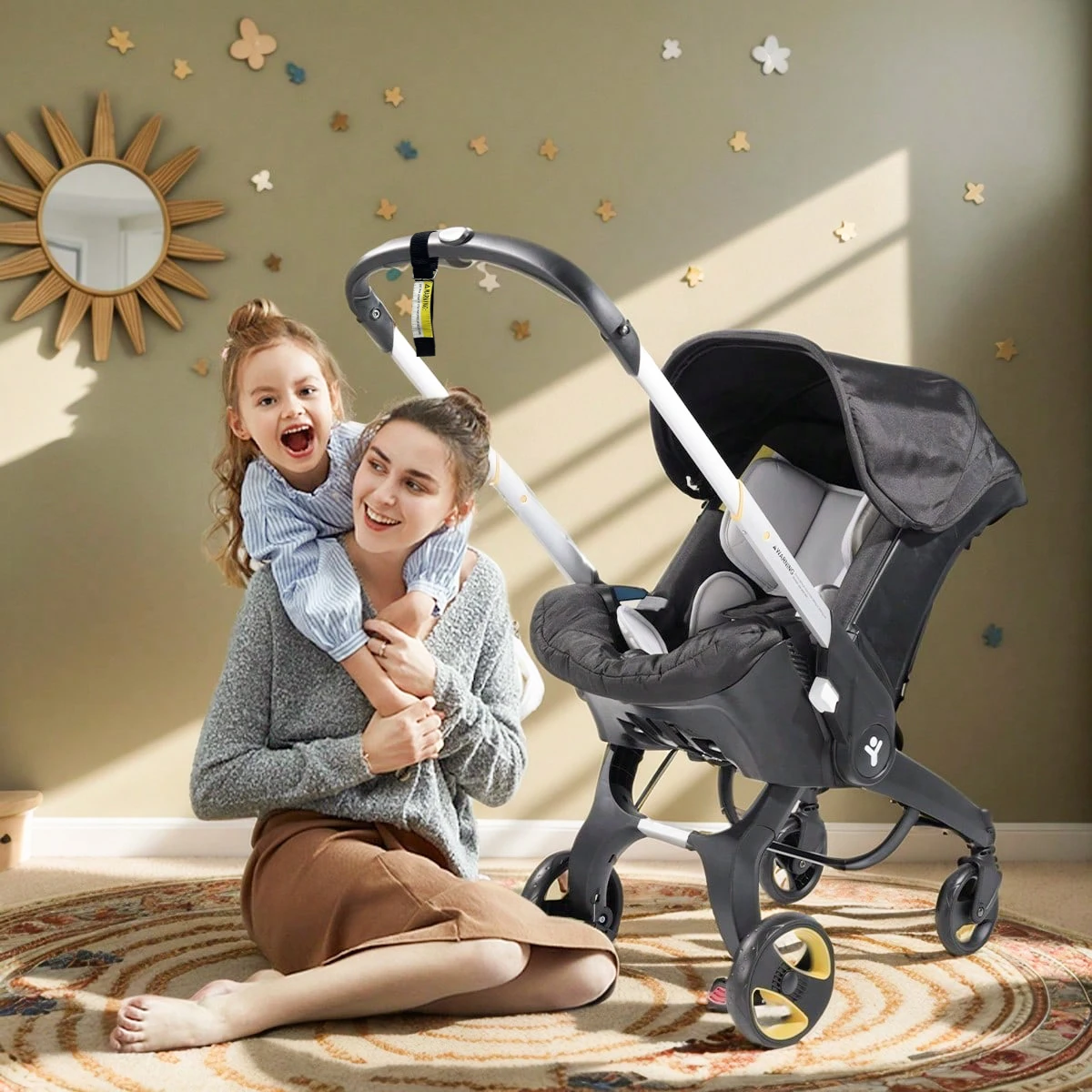 عربة أطفال محمولة، عربة أطفال حديثي الولادة قابلة للطي، مناسبة لعمر 0-3 سنوات، عربة أطفال خارجية، هدية عيد الشكر