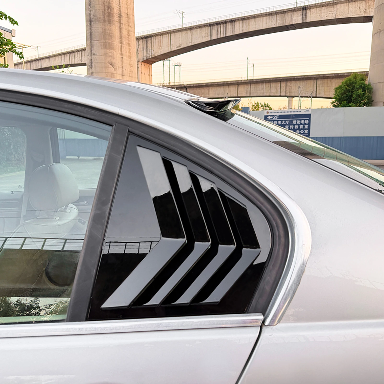 

2PCS Car Rear Window Shutter Cover Trim Window Louver Side Vent Trim Blind Shield Trim For BMW 3 Series E46 4 Door 1998-2005