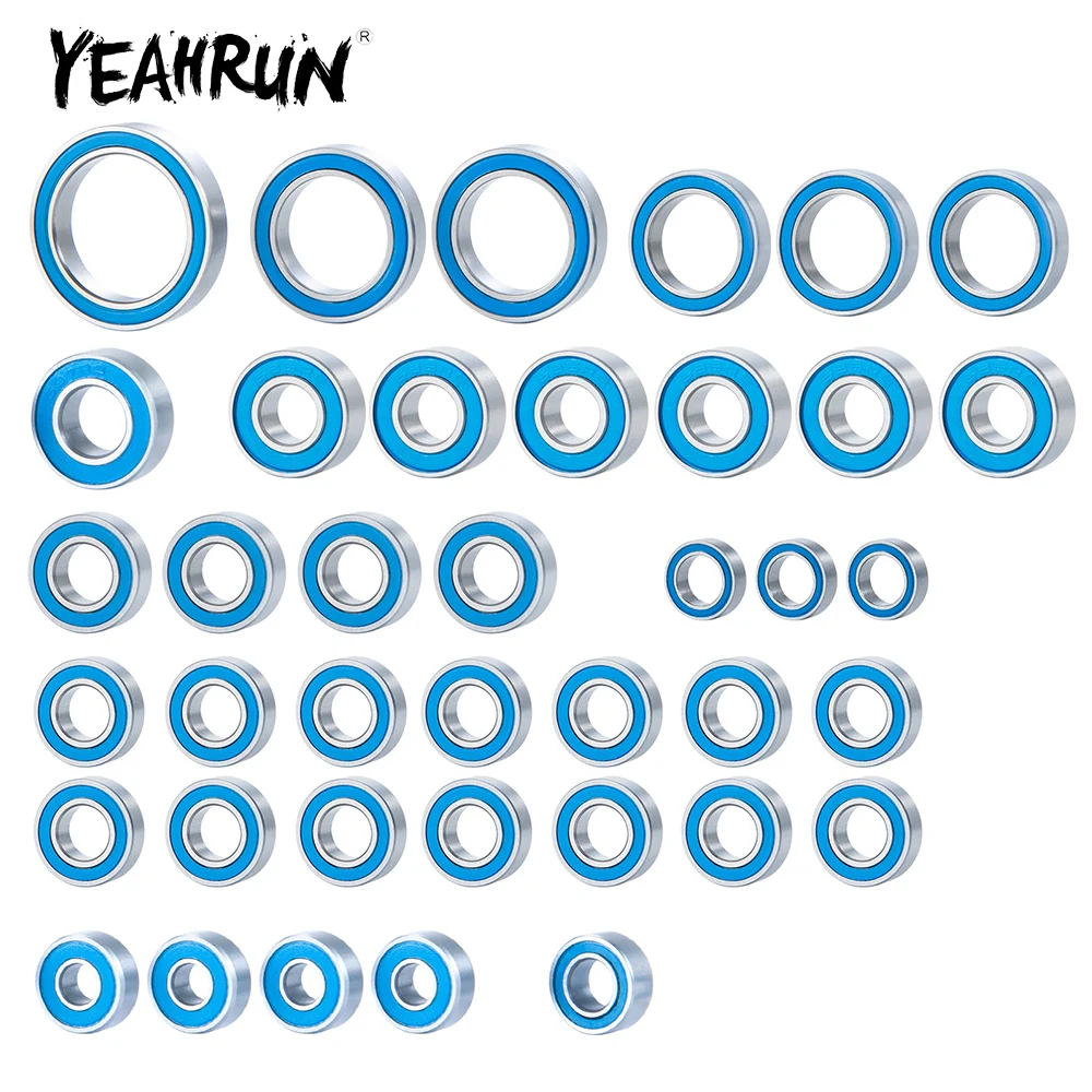 

YEAHRUN 39Pcs Metal Wheel Hubs Axle Blue Bearing Kit for TRX-4 TRX4 Bronco 1/10 RC Crawler Car Model Upgrade Parts Accessories