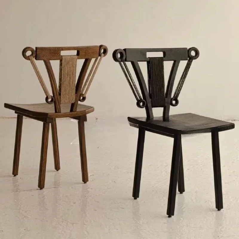 Designer retro solid wood dining home special-shaped dining medieval silent wind chairs sales department back chairs