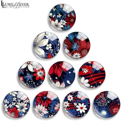 12mm 10mm 20mm 25mm 30mm 40mm 931 Red Flower Mix Round Glass Cabochon Flat Jewelry Finding 18mm Snap Button Charm Bracelet
