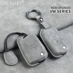 Leather Car Key Case Cover Shell Holder Protector For Volkswagen VW Golf 7 MK7 VII Tiguan MK2 Polo Passat Jetta Lavida Accessory