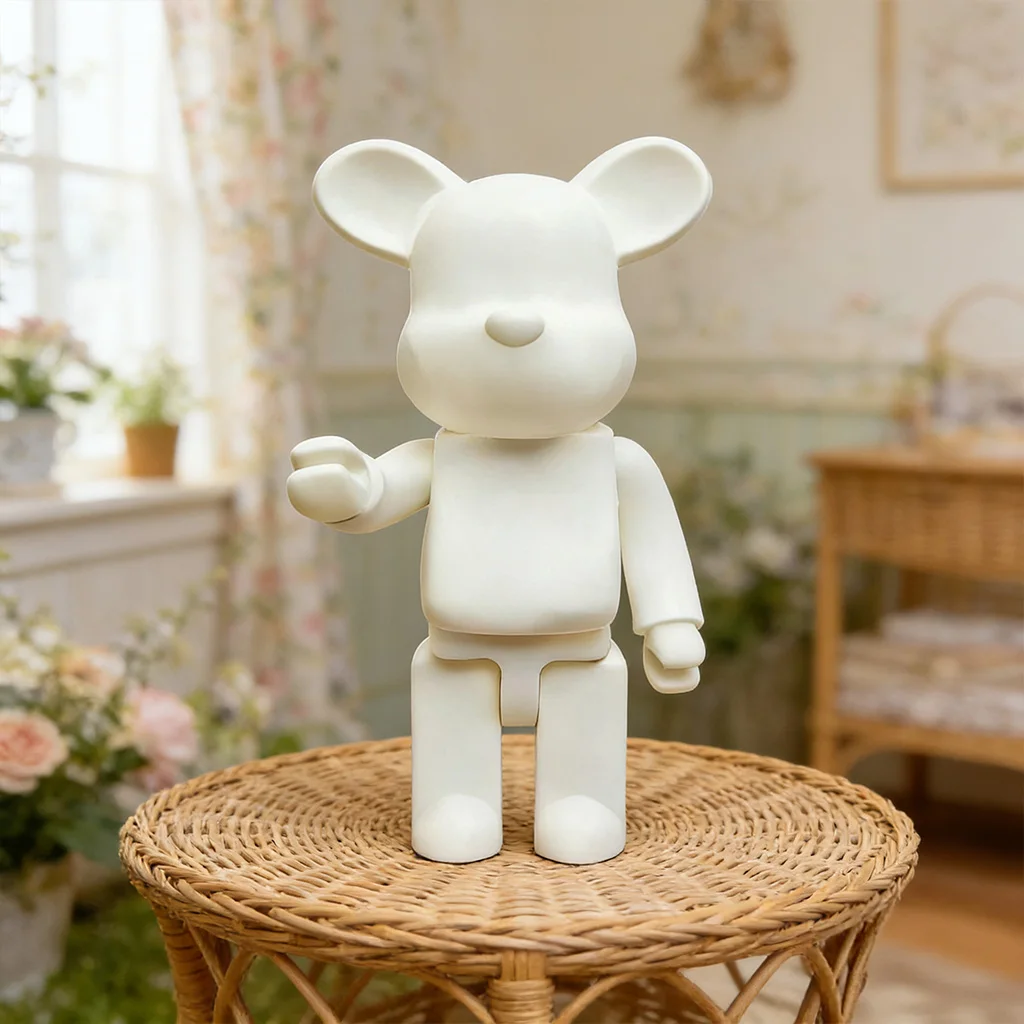 28cm Bear Statue Paint Block Bear Decor Desktop Ornaments Living Room Bear Floor Sculpture Home Decoration Kids Birthday Gifts