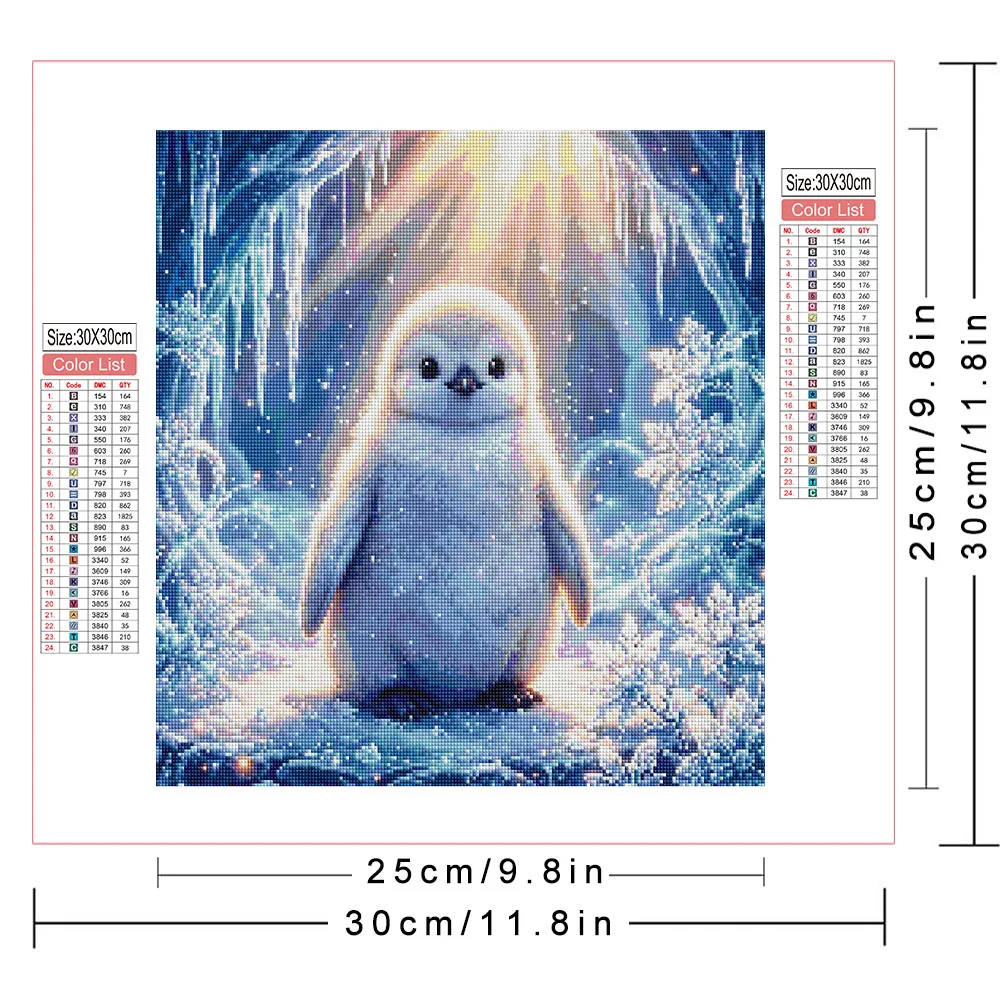 AZQSD Diamond Mosaic Kits Penguin Winter Snow Animal Home Wall Decoration Rhinestones Pictures Diamond Painting Home Wall Decor